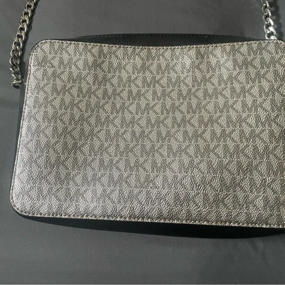 Michael Kors Silver and Black Messenger Bag - Picture 3 of 4